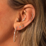 2.0 TCW Round Cut Moissanite Large Hoops Earrings in Gold 10