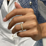 Stunning 0.59 CT Oval Moissanite Stones Bezel Wedding Bands 3