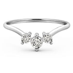Stunning 0.30 CT Round Moissanite Stones Three Stone Wedding Band 3