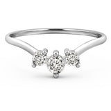 Stunning 0.30 CT Round Moissanite Stones Three Stone Wedding Band 3