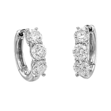 0.40 TCW Round Cut Moissanite Three Stone Hoops Earrings in Gold 1
