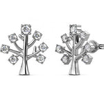 Round Cut Cubic Zirconia in 925 Sterling Silver Earrings 1