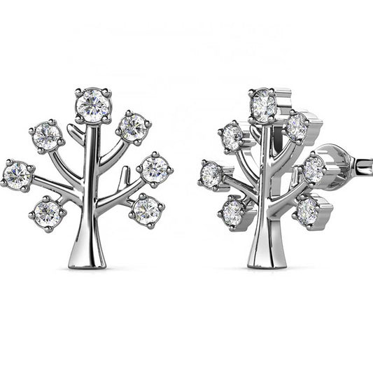 Round Cut Cubic Zirconia in 925 Sterling Silver Earrings 1
