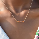 1.32 TCW Round Citrine Lab Made Diamond-November Birthstone Bar Necklace 7