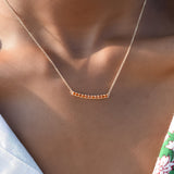 1.32 TCW Round Citrine Lab Made Diamond-November Birthstone Bar Necklace 7