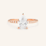 Stunning 1 CT Pear Moissanite Engagement Ring With Pave Design 3