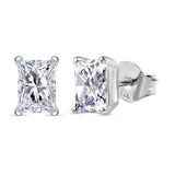 Round Cut Cubic Zirconia in 925 Sterling Silver Earrings 1