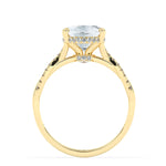 Stunning 3.0 CT Oval Moissanite Engagement Ring with Hidden Halo & Twisted Pave Design 4