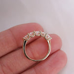Stunning 0.4 TCW Oval Moissanite Stone with Half Eternity Wedding Band 5