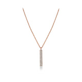 0.50 CT Round Moissanite Diamond Bar Pendant Necklace in Solid Gold 1