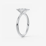 Emerald Half Bezel Lab Grown Diamond Engagement Ring