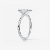 Emerald Half Bezel Lab Grown Diamond Engagement Ring