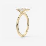 Emerald Half Bezel Lab Grown Diamond Engagement Ring