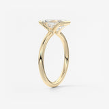 Emerald Half Bezel Lab Grown Diamond Engagement Ring