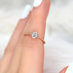 Stunning 0.50 CT Oval Moissanite Engagement Ring With Cluster Design 6