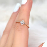 Stunning 0.50 CT Oval Moissanite Engagement Ring With Cluster Design 6
