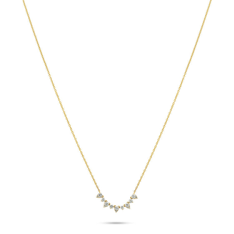 0.70 CT Round & Pear Moissanite Diamond Tiara Necklace in Solid Gold 2