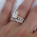Stunning 0.4 TCW Marquise & Round Moissanite Stones Alternate Wedding Band 5