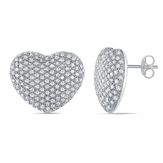 Round Cut Cubic Zirconia in 925 Sterling Silver Earrings 1