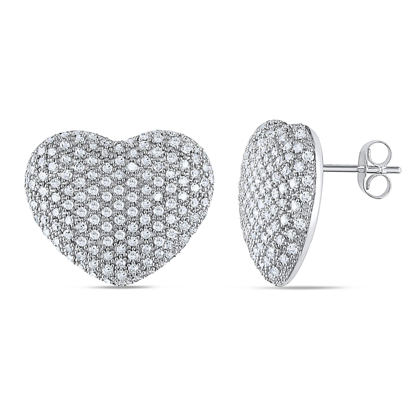 Round Cut Cubic Zirconia in 925 Sterling Silver Earrings 5