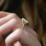 Stunning 1.0- 2.0 CT Round Moissanite Engagement Ring with Hidden Halo & Pave Design 7