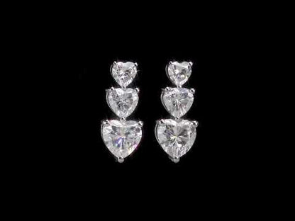 Round Cut Cubic Zirconia in 925 Sterling Silver Earrings 4