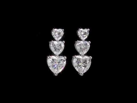 Round Cut Cubic Zirconia in 925 Sterling Silver Earrings 11