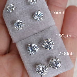 Stunning 0.30 TCW Round Cut Moissanite Stud Earrings in Gold