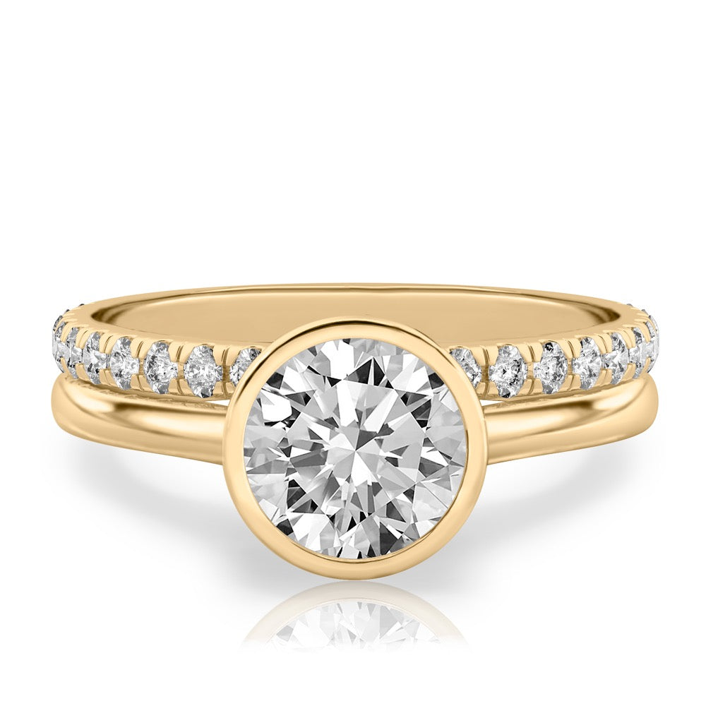 Stunning 0.50-1.50 CT Round Moissanite Engagement Ring With Bezel Design 2