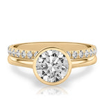 Stunning 0.50-1.50 CT Round Moissanite Engagement Ring With Bezel Design 2