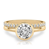 Stunning 0.50-1.50 CT Round Moissanite Engagement Ring With Bezel Design 2