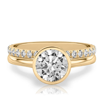 Stunning 0.50-1.50 CT Round Moissanite Engagement Ring With Bezel Design 2