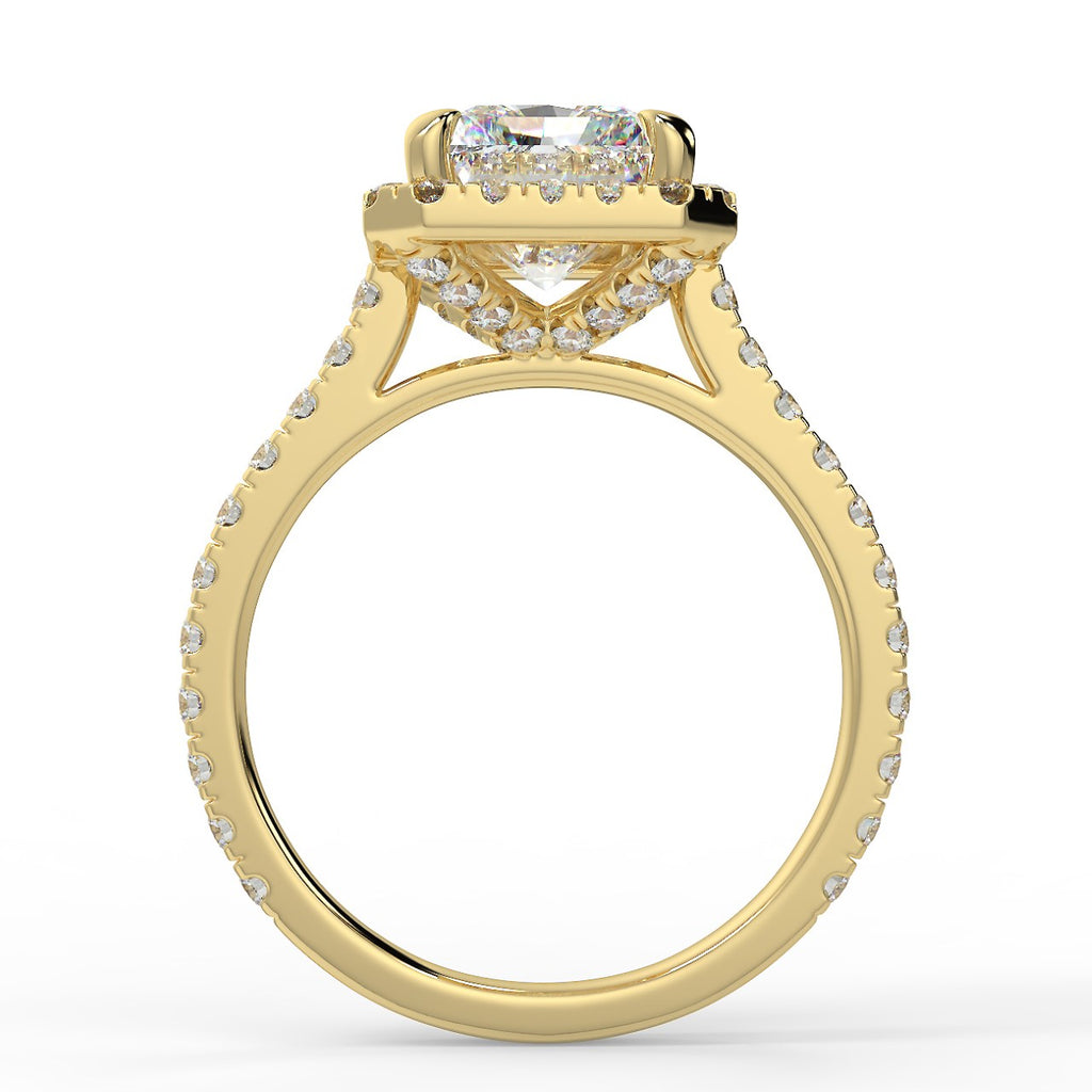 Stunning 2.45 CT Radiant Moissanite Engagement Ring with Halo & Pave Design 2