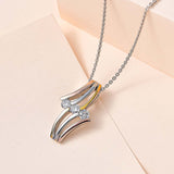 Round Cut Cubic Zirconia in 925 Sterling Silver Necklace 3