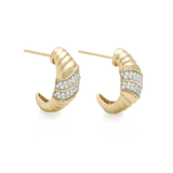 1.0 TCW Round Cut Moissanite Le Grande Cupola Huggies Earrings in Gold 1