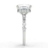 Stunning 2.50 CT Radiant Moissanite Engagement Ring with Hidden Halo & Pave Design 7