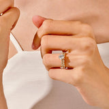 1.50 CT Round Cut Moissanite Bridal Ring Set with Marquise & Round Wedding Bands 5