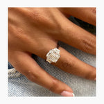 Classic 2.0 CT Emerald Moissanite Engagement Ring with Three Stone Design 2