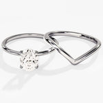 1.50 CT Oval Cut Moissanite Bridal Ring Set with Wedding Bands 4