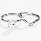 1.50 CT Oval Cut Moissanite Bridal Ring Set with Wedding Bands 4