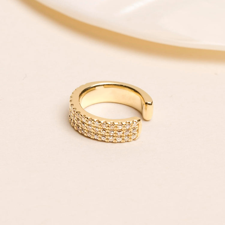 0.50 TCW Round Cut Moissanite Cuff Earrings in Gold 7