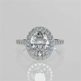 Stunning 2.11 CT Oval Moissanite Engagement Ring with Halo & Pave Design 4