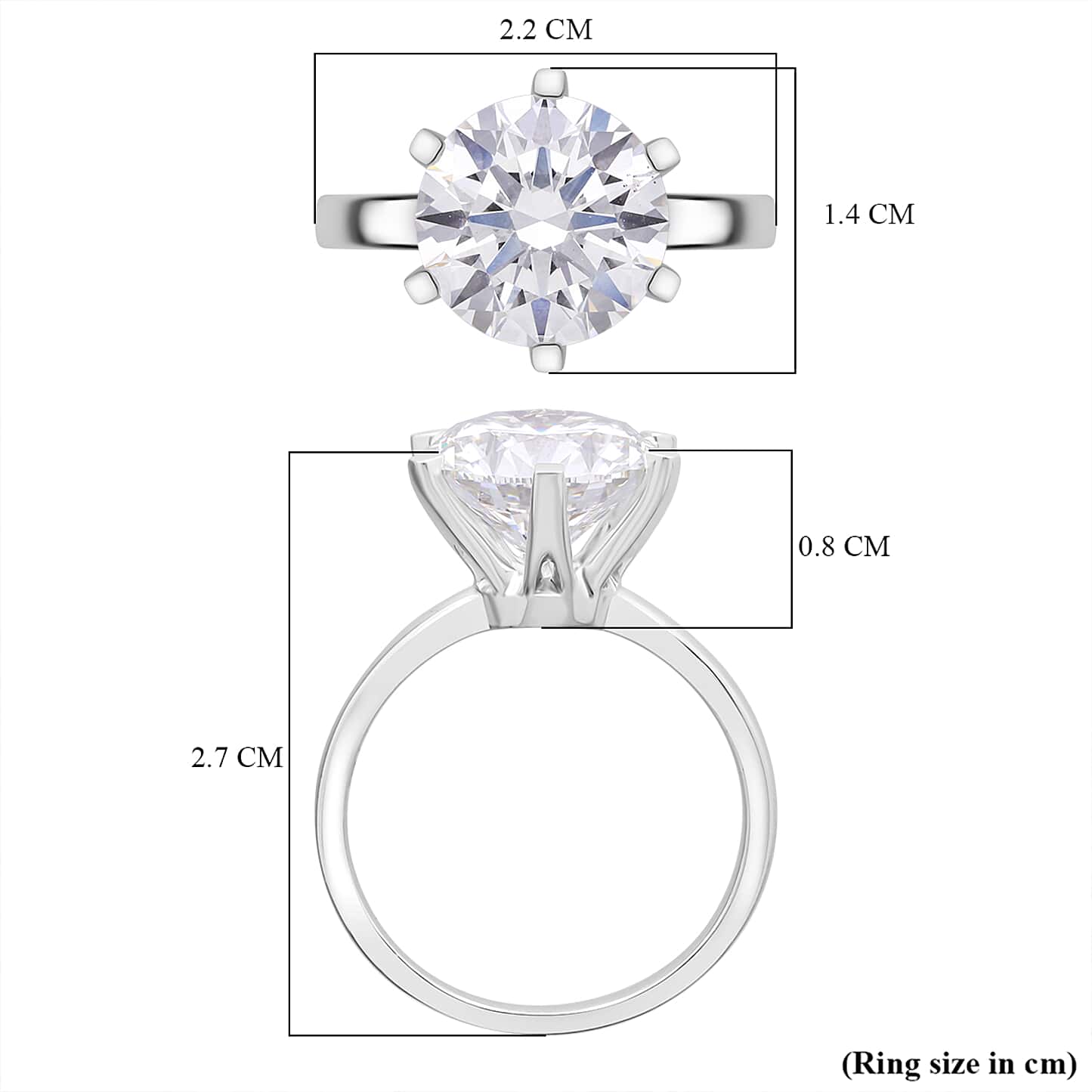 Round Cut Solitaire Style Cubic Zirconia in 925 Sterling Silver Jewelry 7