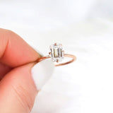 Stunning 1.75 CT Emerald Moissanite Engagement Ring with Solitaire Design 5