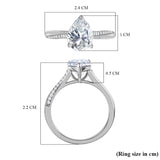 Pear Cut Pave Style Cubic Zirconia in 925 Sterling Silver Ring 6