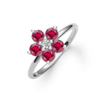 0.08 CT Round Ruby Lab Made Diamond- July Birthstone Engagement Ring 5