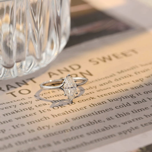Stunning 2.0 CT Marquise Moissanite Engagement Ring with Solitaire Design 1