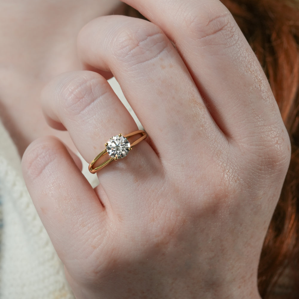 Stunning 0.50-1.50 Round Moissanite Engagement Ring With Solitaire & Split Shank Design 7