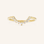 Stunning 0.2 TCW Round Moissanite Stones Curved Wedding Bands 2