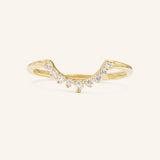 Stunning 0.2 TCW Round Moissanite Stones Curved Wedding Bands 2